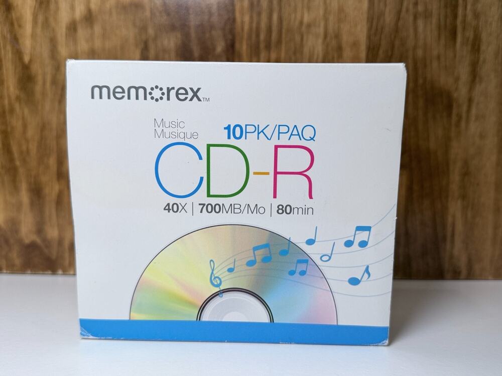 Memorex Music CD-R 40X 700MB 80 Min 9 Blank Discs + Jewel Cases Open Box